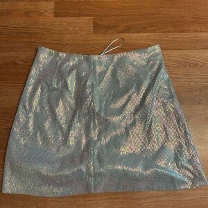 Sparkling Silver Mini Skirt